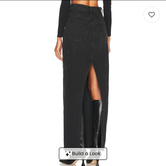 GRLFRND Amara Denim Maxi Pencil Skirt With Back Slit In Loleta Size 24 - Picture 3 of 16